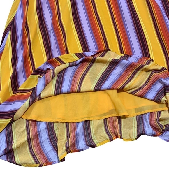 Miss Me Women’s Striped V-Neck Lined Sleeveless Maxi Dress - Multicolor Small - Picture 10 of 11